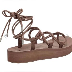 Teva Women's Brown Lace-Up Platform Sandals